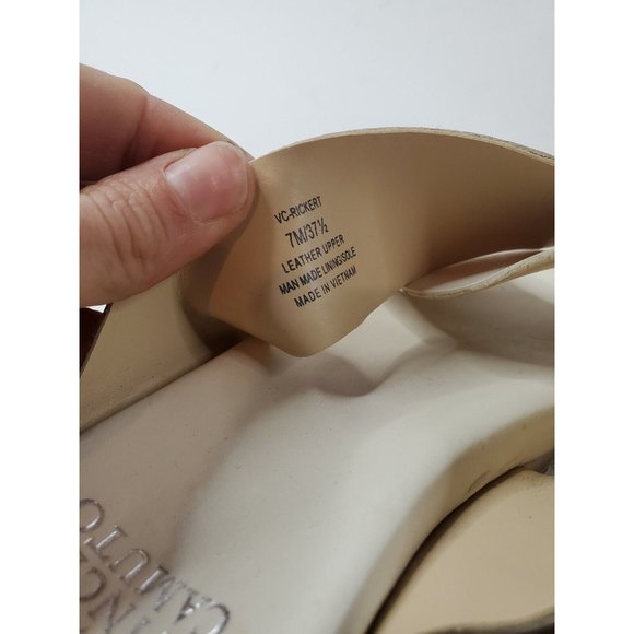 Vince Camuto VC Rickert Womens Sz 7M Slipn On Sandals Shoes Ivory - Picture 7 of 10